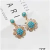 Dangle Chandelier Flower White Blue Beads Stone Learls Designs Special Seconds Adtage Stud arring for Women Wholesale Drop Deliv dhaug