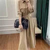 Women's Trench Coats Real Po Women's Clothes Coat Spring Sashes Cloak Dust Slim Waist Outerwear Stylish Lady Long Windbreakers