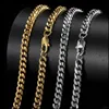 Ketten Hip Hop Cuban Link Chain Halskette 18 Karat Echt vergoldetes Edelstahlmetall für Männer 4 mm 6 mm 8 mm Drop Delivery Jewelr Dhgar8525464