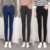 Women's Jeans Warm Winter Size Slim Women Advanced Stretch Cotton Denim Pants Thick Fleece Student Trousers Blue Black Gray 221128