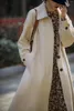 Trenchs de femmes manteaux coréen automne coupe-vent femmes pour vêtements d'extérieur femme longue et moyenne angleterre simple manteau de poussière femme vent pardessus