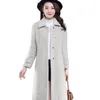 Trench da donna Cappotto in pile di visone imitazione lungo di lana lungo caldo di fascia alta da donna Cappotto Parker a prova di freddo casual