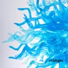 مصابيح قلادة الفن الحديثة اللون الأزرق 40 × 48 بوصات إضاءة فينيسية مورانو على غرار يدوي زجاجات زجاجية مصابيح LED إضاءة سقف الإضاءة الثريات LR1432