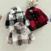 Coat FOCUSNORM 3 Colors Winter Baby Girls Boys Jacket 03Y Long Sleeve Plaid Print Button Down Fleece Coat Outwear 221128