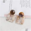 Dangle Chandelier Geometric Mixed Color Sweet Stud Earring For Women Vintage Resin Acrylic Korean Styles Drop Delivery Jewelry Earr Dhigf