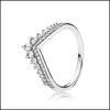 Fedi nuziali Anelli da donna Princess Crown con confezione regalo originale per Pandora 925 Sterling Sier Cz Anello con diamanti Set Drop Delive Dhgarden Dhheo