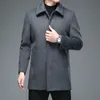 Herenwol Blends Hoge kwaliteit Winterjassen en Coats Business Casual en Long Overcoat Men Turn Collar 221129