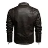 MONS CAUSO DE MOTORAÇÃO FAUX MOTORCYCHE CASual Borderys Biker Casat Zipper Fleece Jacket Autumn Winter Men Jackets PU 221129