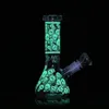 Brilho preto no copo escuro Bong 7.9 ''Tubos de água de vidro Downstem Unqiue Pintura Grosso Dab Rig Heady Bubblers Hookah Acessórios