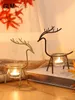 Candle Holders Elk Design Holder Retro Metal Gold Romantic Candlestick Creative Handmade Crafts Bougie Mariage Pe De Vela Kandelaar Goud