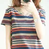 Kobiety swetry kobiety swetry Kawaii Ulzzang College Candy Kolor Stripes Księżycowe zestawy haftowe sweter żeńskie harajuku ubranie dla kobiet Lady J220915