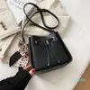 Evening Bags Small Square Bucket For Women High Quality Pu Leather Crossbody Handbag Ladies Retro Drawstring Shoulder Bag