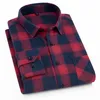 Men s Casual Shirts Plaid Autumn Winter Flannel Red Checkered Men Long Sleeve Chemise Homme Cotton Male Check 221128