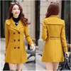 Kvinnors ull blandar uhytgf Autumn och Winter Jacket Womens kläder Medium Längd En Coats Slim Wild Elegant Female Korean Outerwear 3XL124 221128