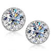 aleerig free men women silver arock agring round moissanite diamond arock studs nice gift