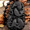 Pendant Necklaces Natural Obsidian Four-way Money Jewelry Men's And Women's Fine Ping An Na Jade Necklace Brand
