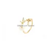 Bandringar Fashion Lucky Branch Flower Ring Justerbar Size Beautif Shape Gold/Sliver/Rose Gold Copper Rings for Women Men smycken G DHDVD