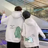 Women's Hoodies Sweatshirts Couple Dinosaur Autumn Fashion Sweatshirt Women Punk Korean Cartoon Tops Vintage Oversized Hooded Kawaii Girl 221129