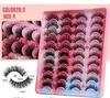 20 Pair Fluffy Eyelashes Extension Reusable Volume Messy Full Strip Lash Dramatic Thick Natural Look Eye Lashes With Colorful Tray