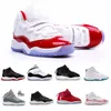Cherry 11s Kids Shoes TD Cool Grey 11 XI Sneaker Concord Space Jam Metallic Silver Pink Snakeskin Bred Legend Blue 72-10 Children Boys Girls Toddler Basketball Shoes