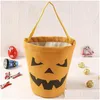 Party Favor Halloween Canvas Bucket Party Favor Cartoon Pumpkin Vampire Ghost Witch Handbags Candy Bag Kids Gift Bags B3 Drop Delive Dhrel