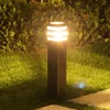 Thrisdar E27 12W wasserdichte LED-Garten-Rasenlampe, moderne Aluminium-Säulenleuchte, Außenhof-Landschaftspoller