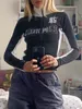 سترات نسائية Sweetown zip up Moto Riker Racing Women Techwear Contraving Patchwork Patchwork Full Sleeve Crop Coats Y2K Autumn Complements 221128