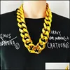 Ketens kettingen hiphop goud kleur grote acryl dikke ketting ketting voor mannen punk oversized grote link heren sieraden deliva deliv dhgarden dhpdo