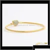 Charm Bracelets Whole Love Cz Diamond For Pandora 925 Sterling Sier Plated 18K Gold Heart Shaped Drop Delivery Jewelry Bracel Dhgarden Dhgs7
