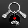 New Sport I Love Boxing Gloves Key Chain Kicking Pendant DIY Keychain Gift Boxings Lovers Keyring