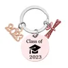 2023 Graduation Keychain Pendant Rostfritt st￥l Keychains Creative Graduation Gift Keyring Key Chain