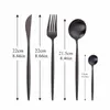 أدوات المائدة مجموعات أدوات المائدة السوداء غير اللامعة أدوات المائدة الفولاذ المقاوم للصدأ 16 مساءً ملاعق المطبخ