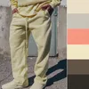 Novas cores reunindo letras joggers em linha reta casual longo velo calças de suor calças das mulheres dos homens hip hop streetwear