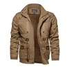 Mens Down Parkas Magcomsen Cotton Cargo Cargo Jacket Army Army Winter Grube Polarowe ciepło płaszcz wiatrówki męska odzież wierzchnia 221129