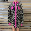 Wo For Women Fashion Style Designer Luxury Sale Leopard Coats Winterwear Casual Female Outerwear Chic Tops Clothing 221129