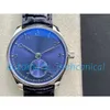 Luksusowy zegarek autobusowy sport Arab Number Blue Dial 40 mm Automatyczny ruch Aryginer Lether Pasp Sapphire Glass ze stali nierdzewnej Metalowa ręka na rękę