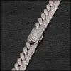 Chains 724inch S925 Sterling Sier 8mm Round Cuban Link Chain Chokers Necklace Bling Iced Out Rapper Jewelry for Men w Dhgarden Dhpwp