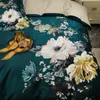 Bedding sets Vintage Dark Green Blossom Duvet Cover Set King Queen Double Soft Egyptian Cotton Comforter Zipper Bed Sheet Pillowcases 221129