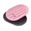 Porte-savon en silicone anti-dérapant ovale porte-savon plaque plateau fuite moule anti-moisissure cuisine salle de bain savons boîte 9 couleurs