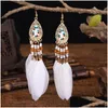 Dangle Chandelier Bohemian Dangle arring Waterdrop Jewelry Vintage Colorf Ringh Wood Beads أقراط شرابة النساء للنساء ET DHIWP