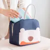 Storage Bags Kawaii Cartoon Canvas Lunch Portable Insulated Thermal Cooler Bento Box Tote Convenience Picnic Bag Pouch