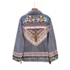 Kvinnans jackor 2022 Autumn Women Denim Jacket Embroidery Tassel Coat BF Splice Jean Female Loose Casual Outwear High Quality Coats R947