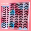 20 Pair Fluffy Eyelashes Extension Reusable Volume Messy Full Strip Lash Dramatic Thick Natural Look Eye Lashes With Colorful Tray