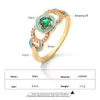 Pierścienie klastrowe wykwintne geometryczne szkliwo sześcienne cyrkonia palec palec niebieski kolor miedziany pierścień dla kobiet vintage impreza biżuteria hurtowa