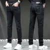 Calça jeans de jeans calça calça calça masculina estirada de outono de outono jeans de jeans de algodão lava-lados