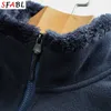 メンズジャケットSFABLファッションパッチワークフリースコート冬のパーカー濃厚な暖かいオーバーコート秋の男性アウター4XL 221128