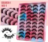 20 Pair Fluffy Eyelashes Extension Reusable Volume Messy Full Strip Lash Dramatic Thick Natural Look Eye Lashes With Colorful Tray