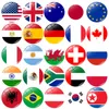 Julekorationer 25st Glass World Flags Kylsk￥p Magneter National Flag Kylsk￥p klisterm￤rken USA Germany French Ryssland Spanien Britainl￤nder 221129