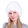 Boinas de peles hat mulheres russo malha de moda quente marca chapéus de inverno para