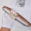 Cintos de couro genuíno feminino fino moda versátil, traje de cinto ajustável Designer decorativo de alta qualidade